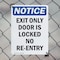 Signmission Exit Sign, Plastic, 7 in W, 10 in H, Exit Only Door Is Locked No Re-Entry OS-2PACK-NS-P-710-V-12227 - alternate 4